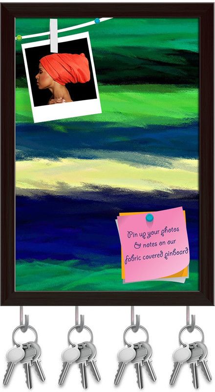 Artzfolio Multi Colors Pastel Abstract Pinboard & Key Holders Dark Brown Frame8x11.4inch Cork Bulletin Board  (Multicolor 8 x 11.4 inch (20 x 29 cms))