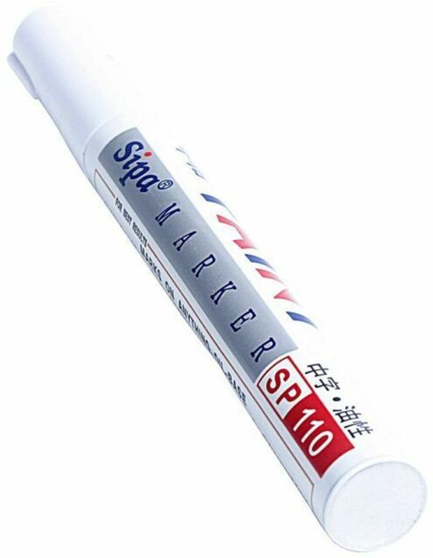 Sipa Permanent Paint Marker Pen White Color - Oil based ink, Write on any surface  (Set of 1, White)