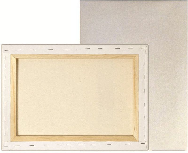 Paliwal 12x12 Cotton Medium Grain Primed Canvas Board (Set of 1)  (White)