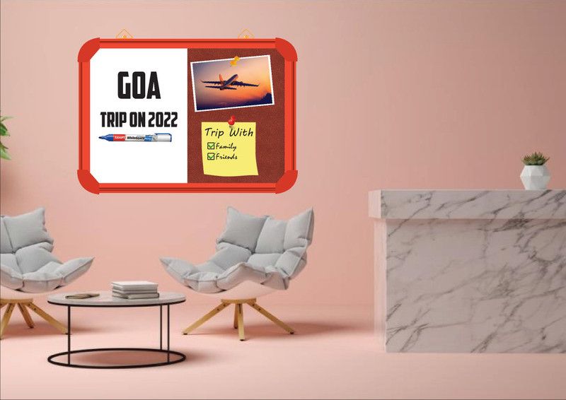 Sunway Display System NON MAGNETIC board 2*2 feet, ORANGE Aluminium FRAME(BURNT ORANGE)Board CORK Bulletin Board  (BURNT ORANGE)