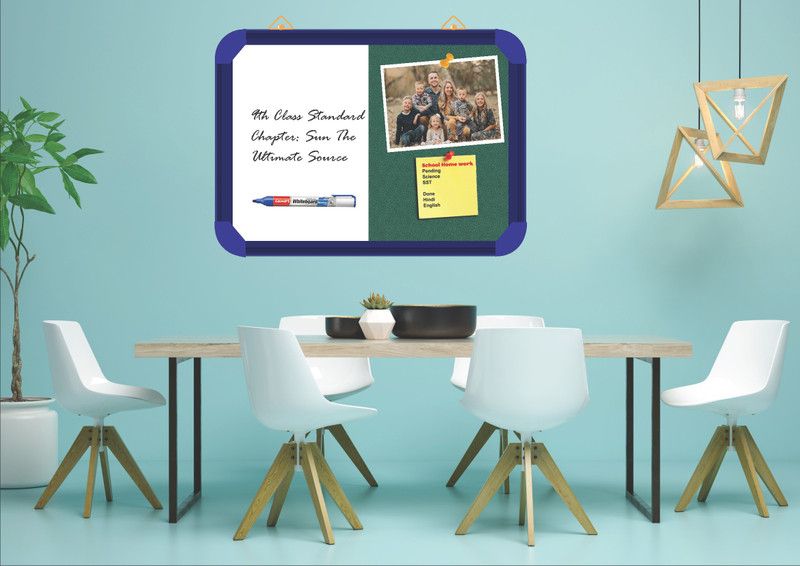 Sunway Display System NON MAGNETIC board 2*2 feet, BLUE Aluminium FRAME (FERN)Bulletin Board CORK Bulletin Board  (FERN)