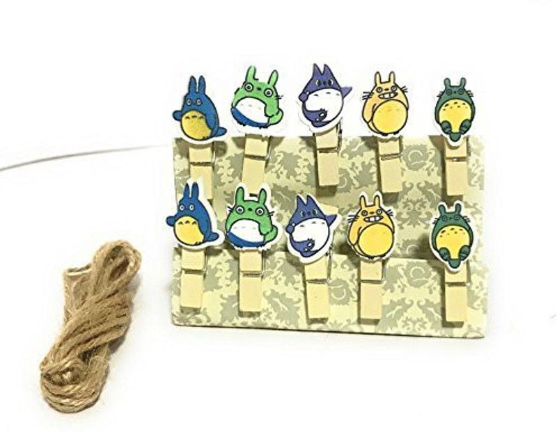 NYRWANA DELIVERING SMILES IN INIDA 10 Pcs. Penguin Wooden Clip Designer Postcard Photo Clips Paper Pegs Pin/Clothespin With Thread For Decoration Supplies Hanging Photos Small Wood Pegs Pin  (Set of 10, Multicolor)