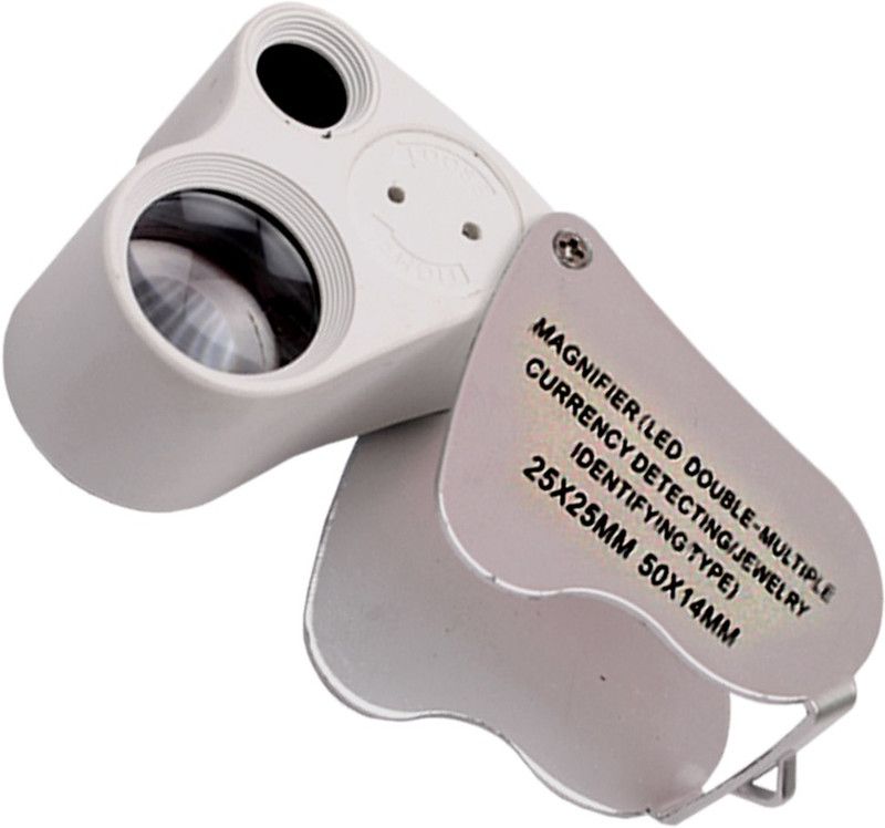 Classic 2 Led Folding 5X Jeweler's Loupe  (White)