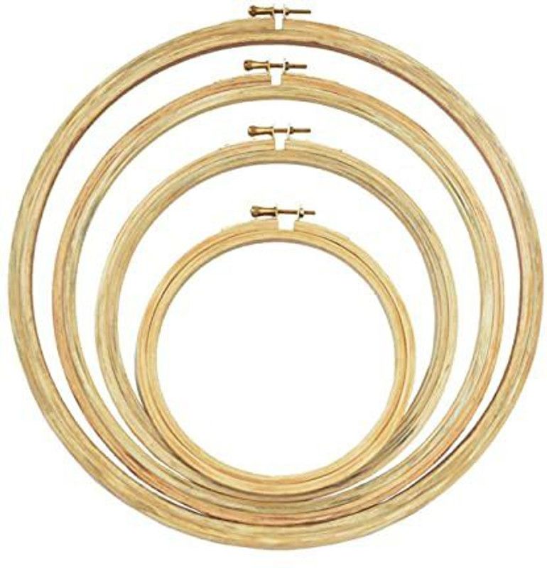 SM Exports Round Wooden Embroidery Hoop Combo of 4 Different Sizes (4Pieces) Embroidery Frame  (Pack of 4)