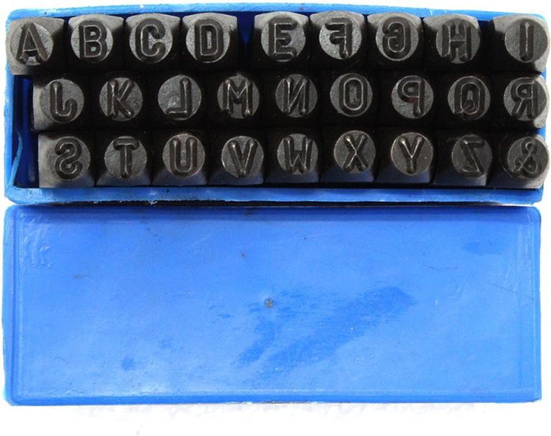 Lovely Letter Punch Set of A-Z Letters_Size 4 MM (5/32 Inch) , Part No 125 Punches & Punching Machines  (Set Of 27, Black)