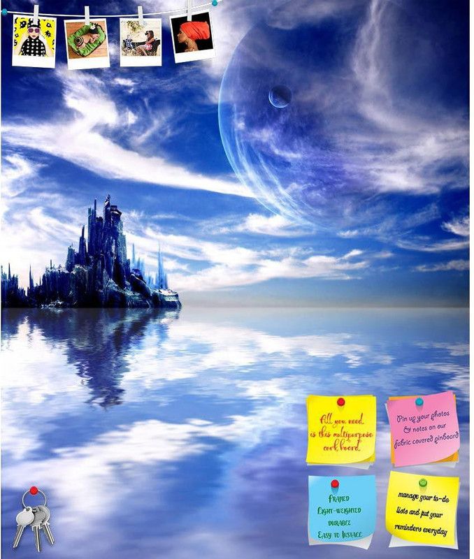 Artzfolio Landscape In Fantasy Planet Notice Pin Board Soft Board with Push Pins Cork Bulletin Board  (Frameless 20 x 23.9 inch (51 x 61 cms))