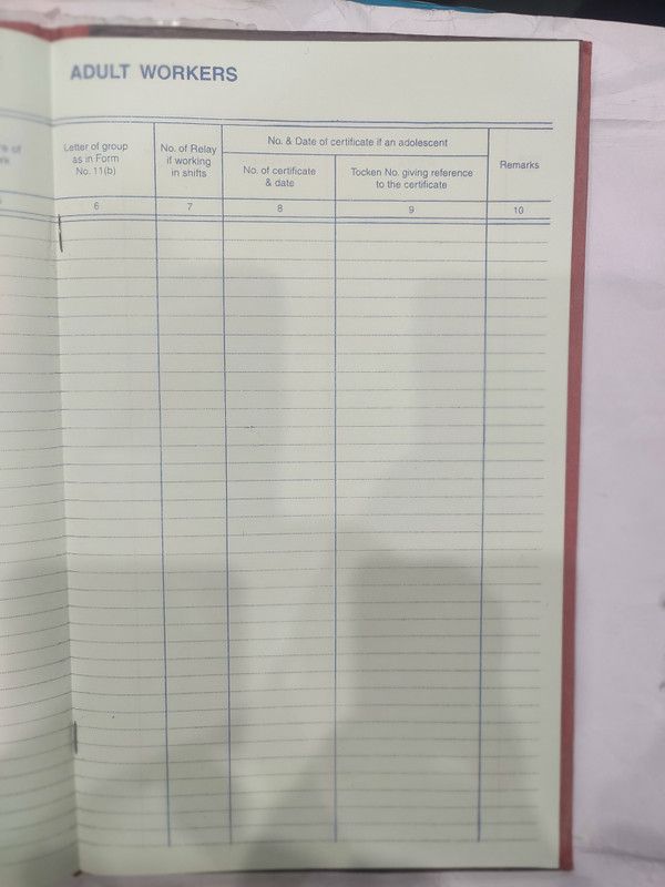 R K SALES Register for adult workers R K Register for Adult Workers, 120 Pages, Pack of 1 2-Part Record keeping book  (1 Sets)