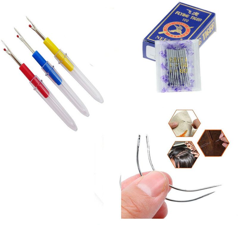 Crafts Haveli 3 Items Combo : 3 Seam Ripper, 2 Curved Needle & Machine Needle Sewing Kit