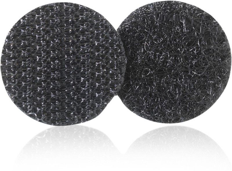LIVESHOPEE Double Sided Hook Loop Dots Adhesive Sticky Black (Set of 10) Stick-on Velcro  (Black)