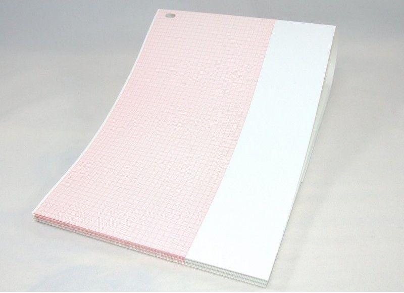 cardioprint RULED 210MM* 295MM* 150SHEETS 50 gsm Thermal Paper  (Set of 2, Red, White)