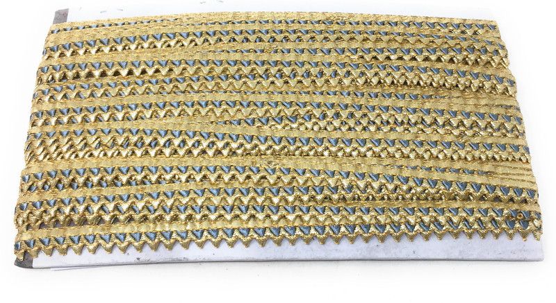 Inhika 9 Meters Lace Border Material, Gota Patti , Polyester Fabric (1 cm Wide, Grey) for saree dupatta lehenga blouse Lace Reel  (Pack of 1)