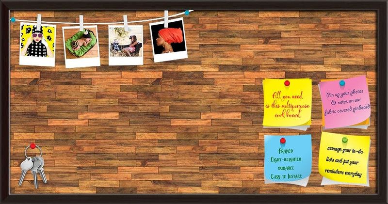 Artzfolio Old Texture Notice Pin Board Dark Brown Frame 30 x 15 inch (76 x 38 cms) Cork Bulletin Board  (Dark Brown Frame 30 x 15 inch (76 x 38 cms))