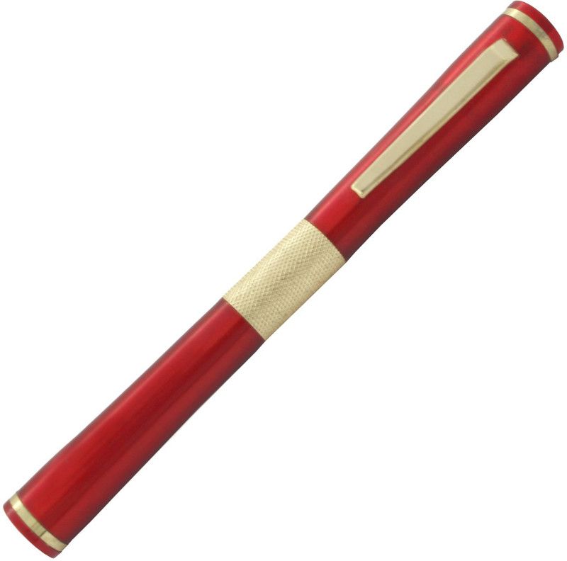 K K CROSI Premium Quality Metal Pen with Red Body Colour for Gifts and Promotions Roller Ball Pen  (Blue Ink)