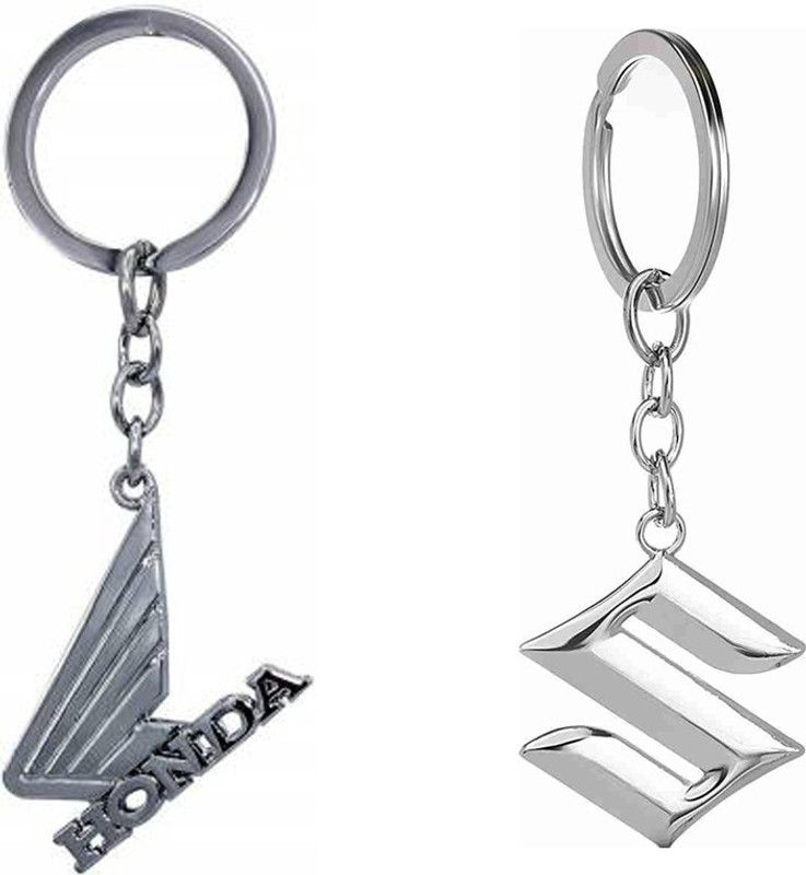 JAINSON MARTIN Combo of Suzuki & Wings Honda Logo Metal Keychain Key Chain
