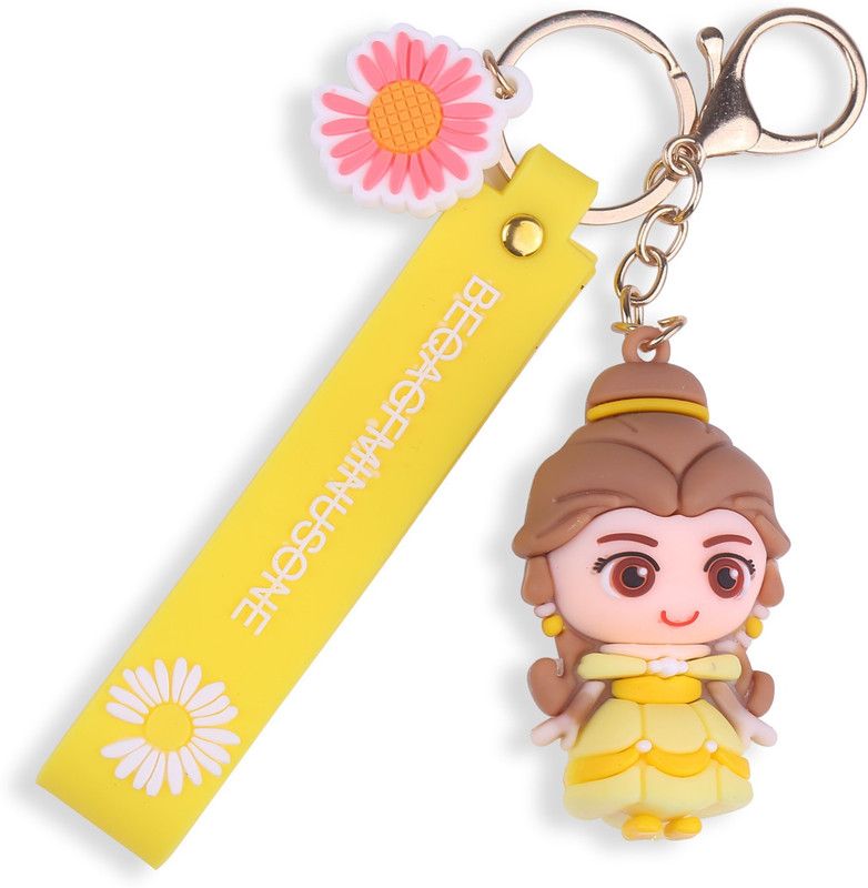 RainSound 3D Miniature Soft PVC Princess Belle keyring with Charm Key Chain