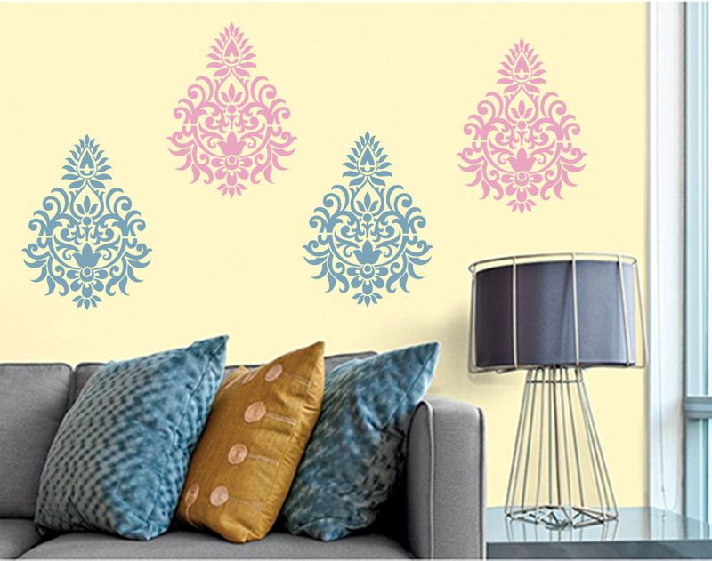 Arhat Stencils DAMASK ASR-E242 GLOSSY PVC Stencil  (Pack of 1, DESIGNER MOTIFF)