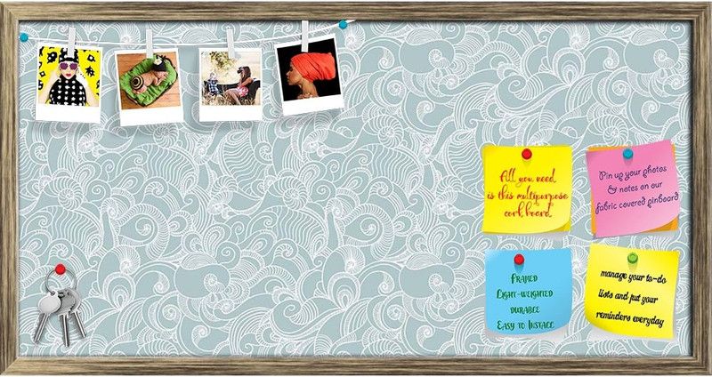 Artzfolio Abstract Wave Notice Pin Board Antique Golden Frame 24 x 12 inch (61 x 30 cms) Cork Bulletin Board  (Antique Gold Frame 24 x 12 inch (61 x 30 cms))