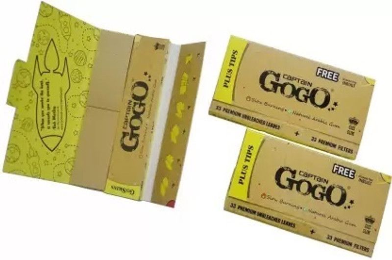 CAPTAIN GOGO Natural Arabic Slow Burning Papers with Filters and Crushing Tray Unruled King 13 gsm Paper Roll  (Set of 3, Brown)