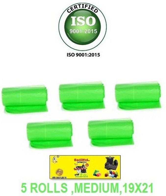 MJ Exim GREEN 5 PACK Medium 12 L Garbage Bag  (150Bag )