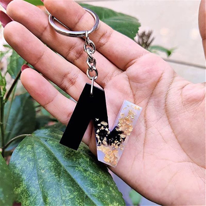 Kards & Krafts N-Alphabet Raisin Letter for Car, Bike, Men, Women Bags Key Chain