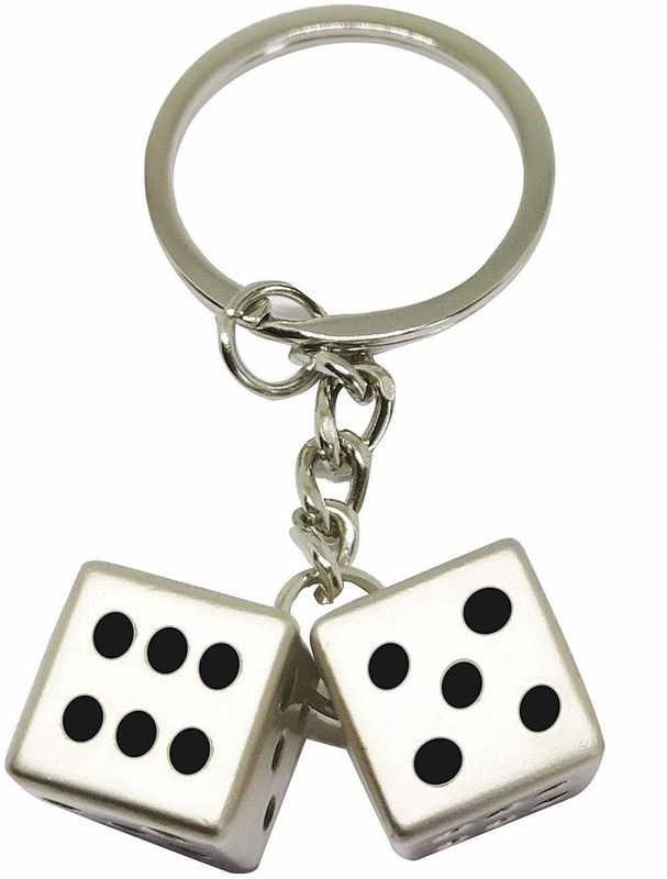 ShopOlica Two Dice Key Chain Friendship Day Gift Metallic Keyring for Bike & Cars Key Chain