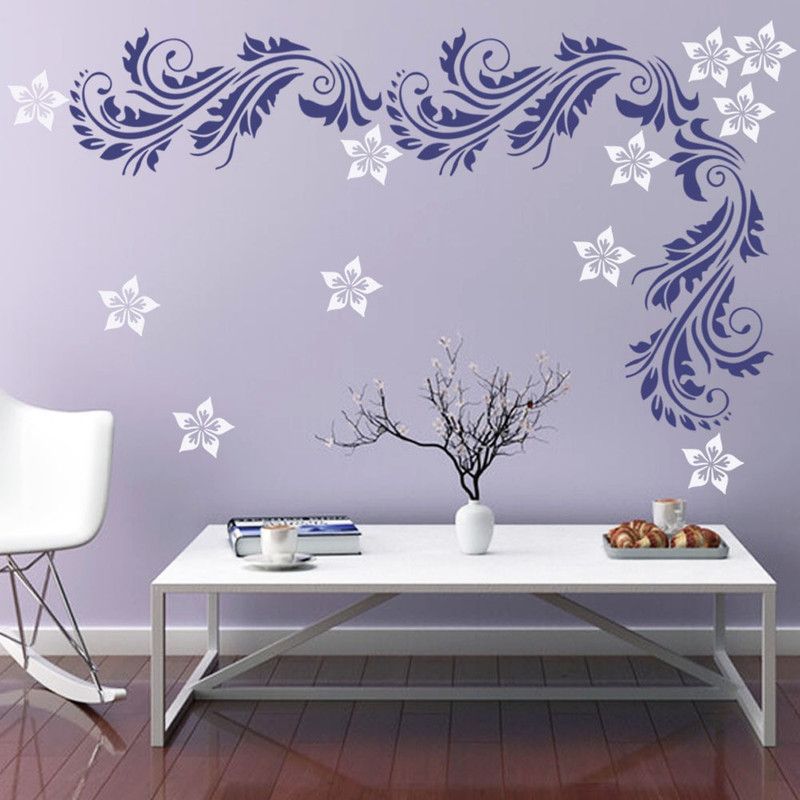 Arhat Floral E-265 GLOSSY PVC Stencil  (Pack of 1, DESIGNER MOTIFF)