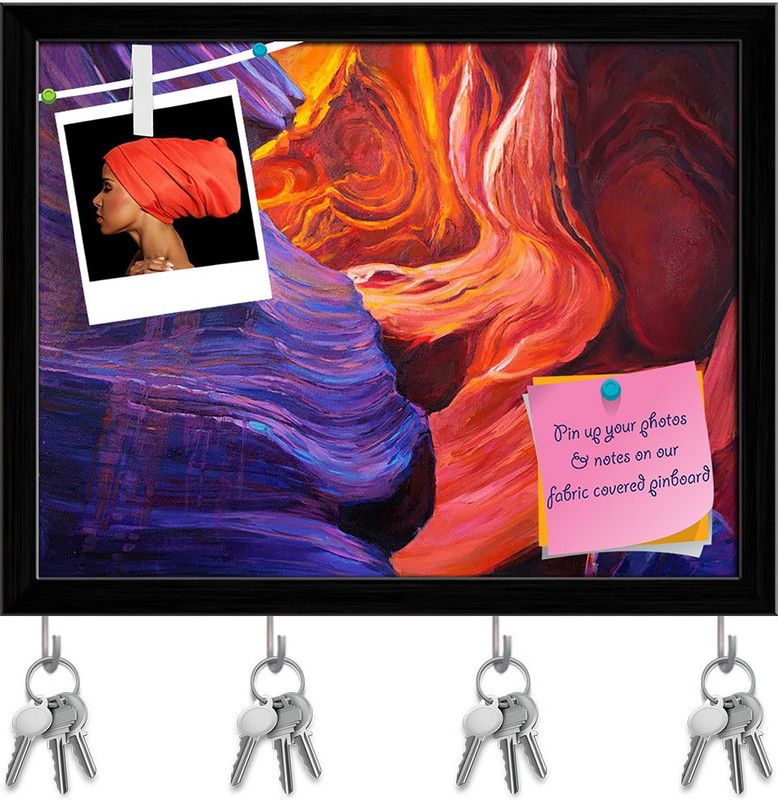 Artzfolio Artwork Of Grand Canyon Inside A Cave Pinboard & Key Hooks Black 10.2x8inch Cork Bulletin Board  (Multicolor 10.2 x 8 inch (26 x 20 cms))