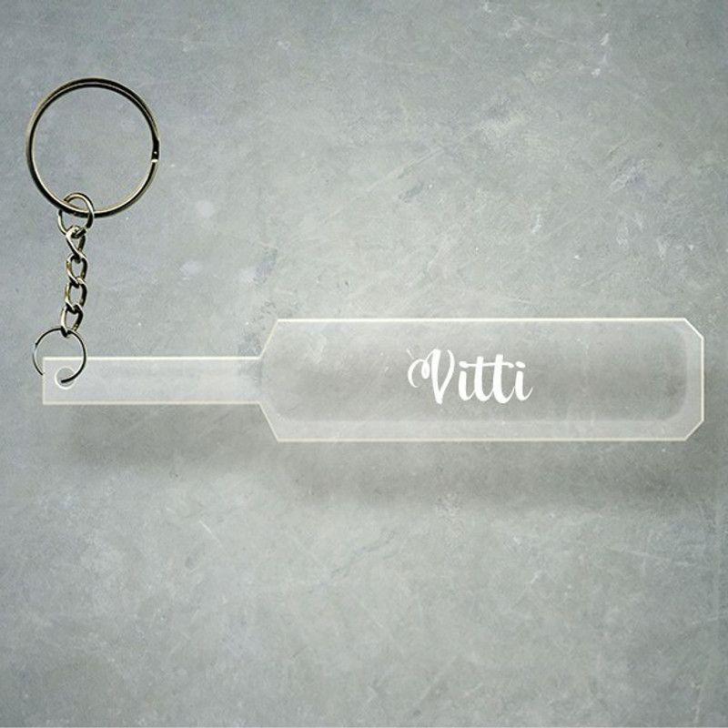 SY Gifts Cricket Bat Logo Design With Vitti Name Key Chain