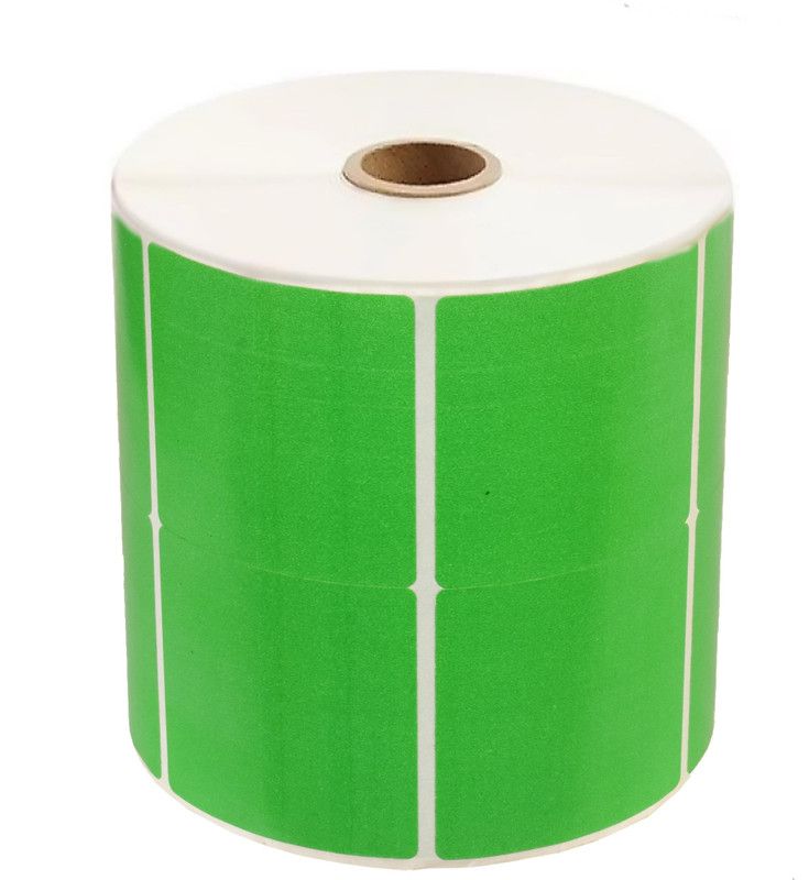 aditya labels 50 mm X 50 mm, Chromo (White) Barcode Paper Labels, Color Green, 2000 Labels In Roll, Permanent Self Adhesive Paper Label  (Green)