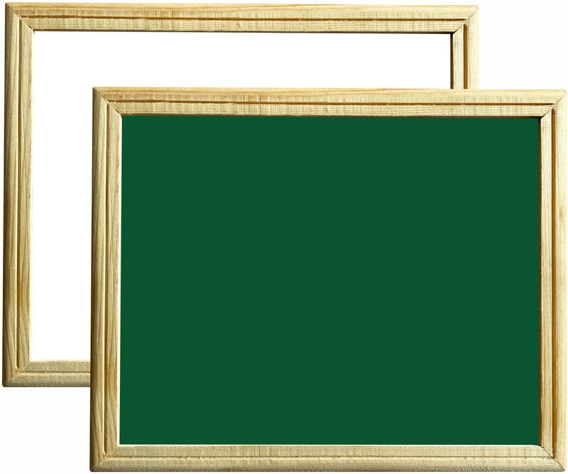 ShelfKing Non Magnetic 10x12 Inch's Both Sided Wooden Whiteboard and Chalkboard Whiteboards  (White, Green)