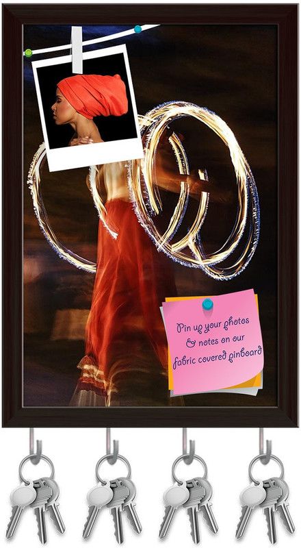 Artzfolio Fire Show In Romanian Folklore Pinboard & Key Holders Dark Brown Frame10x14.5in Cork Bulletin Board  (Multicolor 10 x 14.5 inch (25 x 37 cms))