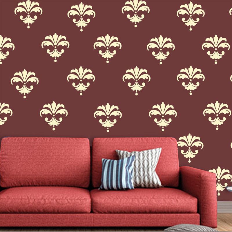 Arhat Stencils DAMASK ASR-E215 GLOSSY PVC (Wall Décor & Art) Stencil  (Pack of 1, DAMASK)