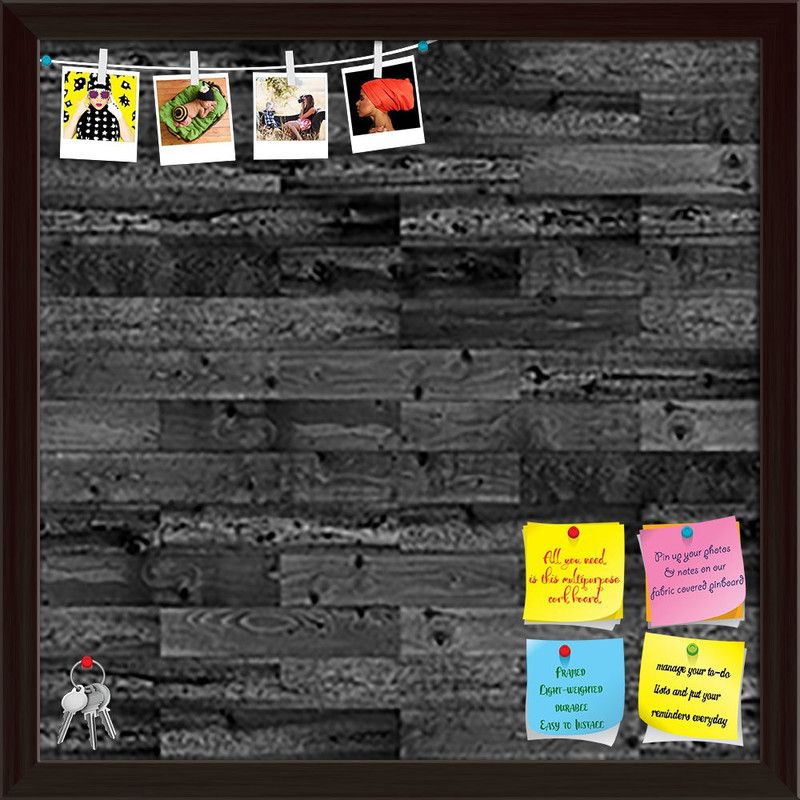 Artzfolio Dark Parquet Notice Pin Board Dark Brown Frame 20 x 20 inch (51 x 51 cms) Cork Bulletin Board  (Multicolor 20 x 20 inch (51 x 51 cms))