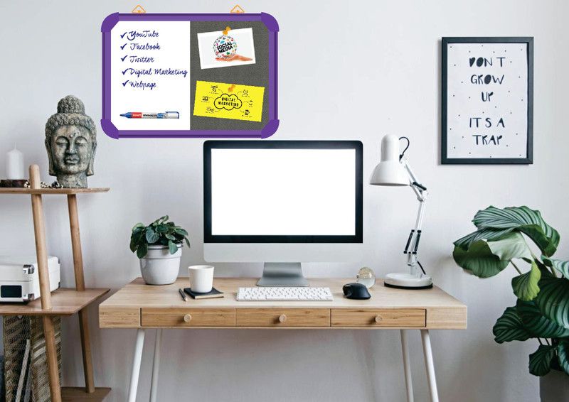 Sunway Display System NON MAGNETIC board 2*2 feet, VIOLET Aluminium FRAME (GRANADA) Board CORK Bulletin Board  (GRANADA)