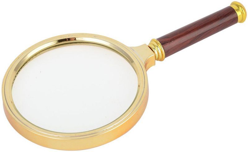 Protos Hand Held Wooden 90 mm Magnifying Lens Glass 10x Magnifier  (Multicolor)