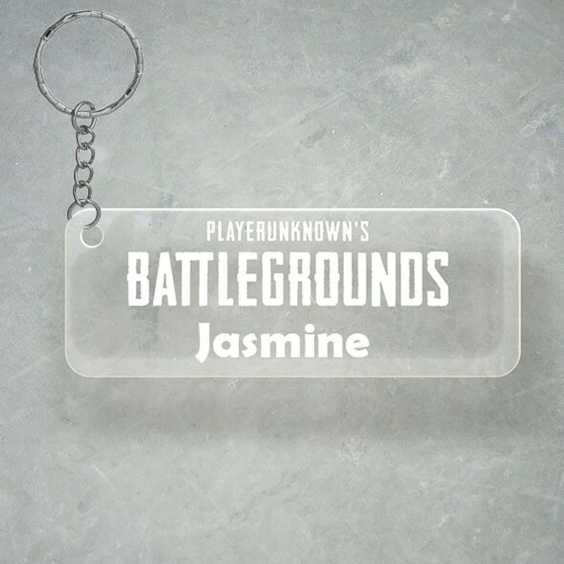 SY Gifts PUBG Design With Jasmine Name Key Chain