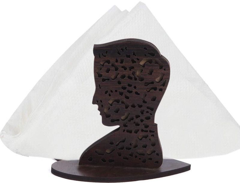 DLEIN 1 Compartments wooden Tissue Holde  (Brown)