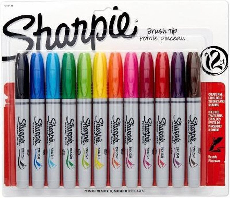 Sharpie 1810704  (Set of 12, Berry, black, blue, brown, green, lime, magenta, orange, purple, red, turquoise and yellow)