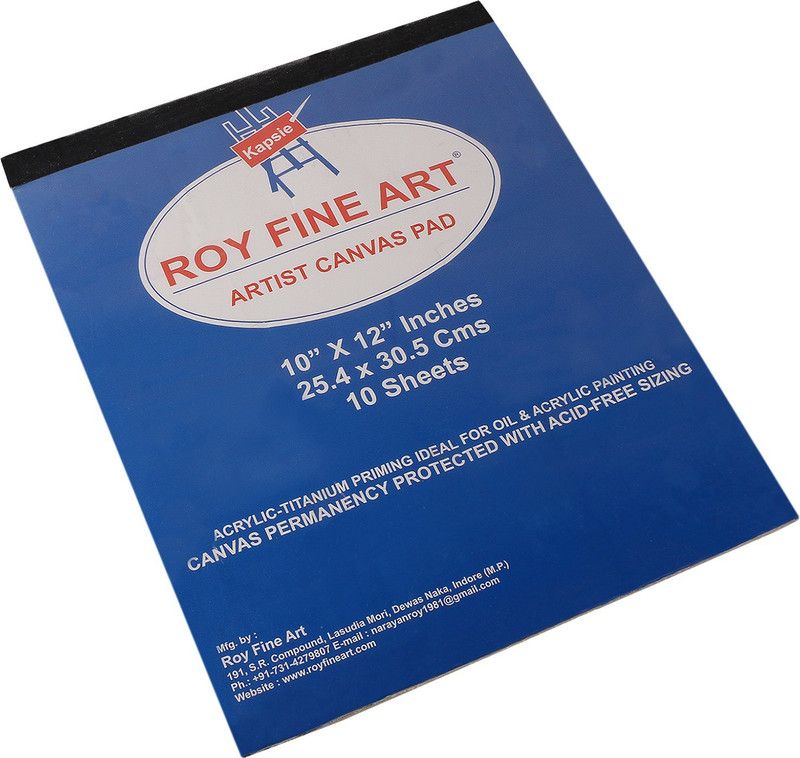 KABEER ART Canvas Pad 10X12 Acrylic Fine Grain Canvas Pad (Set of 10)  (White)