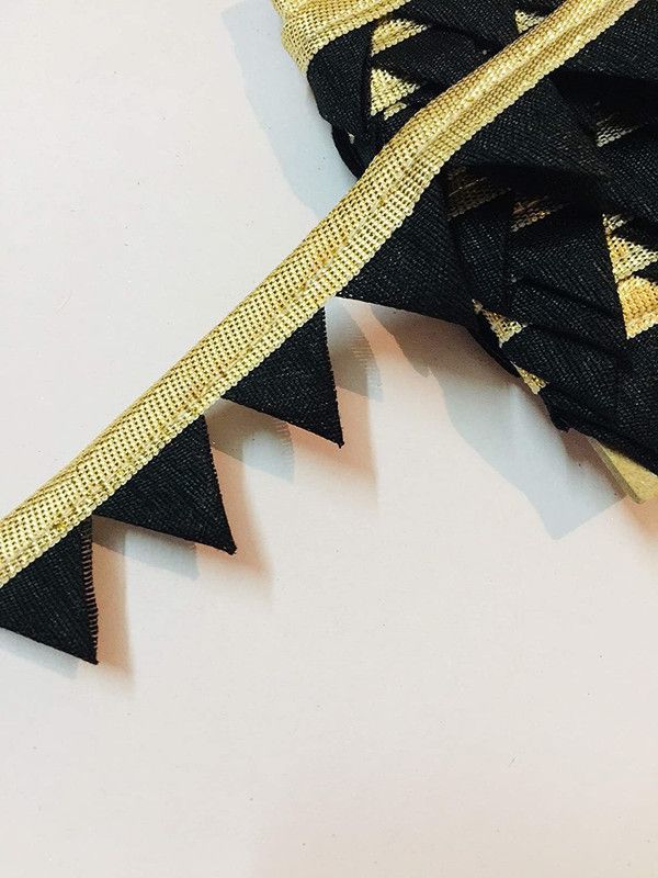 Eerafashionicing Black ladhak lace Borders 9 Meter for Dresses, Crafts, Home Decor Black ladhak lace Borders 9 Meter for Dresses, Crafts, Home Decor Lace Reel  (Pack of 1)