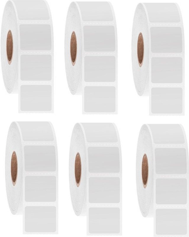 youlogic 58MMX40MM (2.28inch X1.57inch) Barcode Label Thermal Paper Label Stickers (White) 1ROLL 2000 LABELS set of 6 Roll thermal Paper Label  (White)