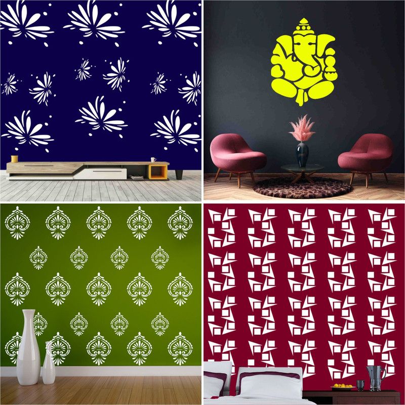 JAZZIKA Painting Wall Stencils (Size :- 16 X 24 Inch) PATTERN- 