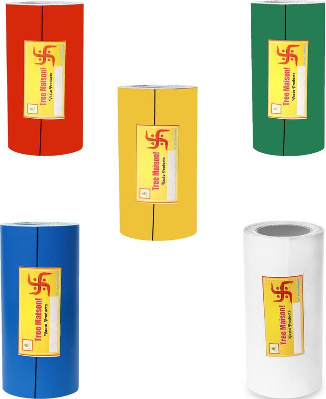 TREEMAISON Vinyl Combo Tape For Mirror ,Toilet And MahaVastu Remedy (MultiColor ,Pack-5) Drafting Tape  (4 inch x 10 ft)