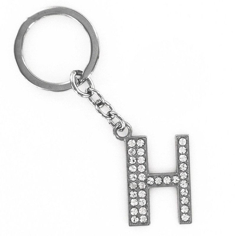 GELILIA H Alphabet Crsystal Studded Gift Key Chain