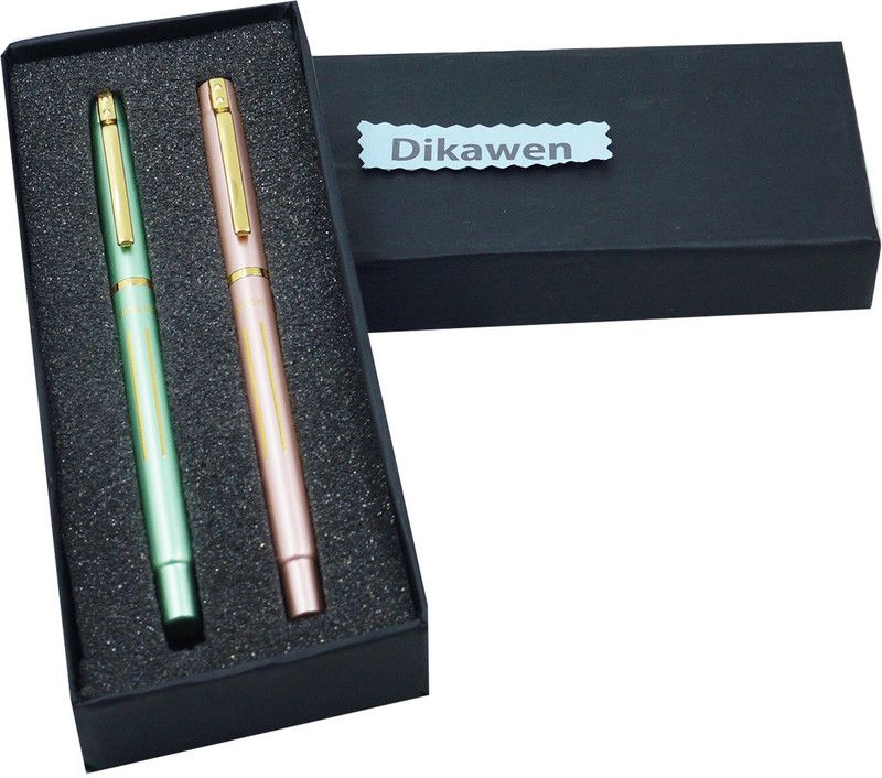 Dikawen 8017 Limited Edition Green & Pink Color , Slim Nib Pen Gift Set