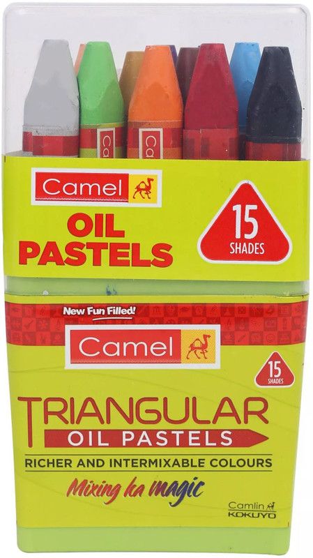 Camel Triangular Oil Pastels 15 Shades  (Multicolor)