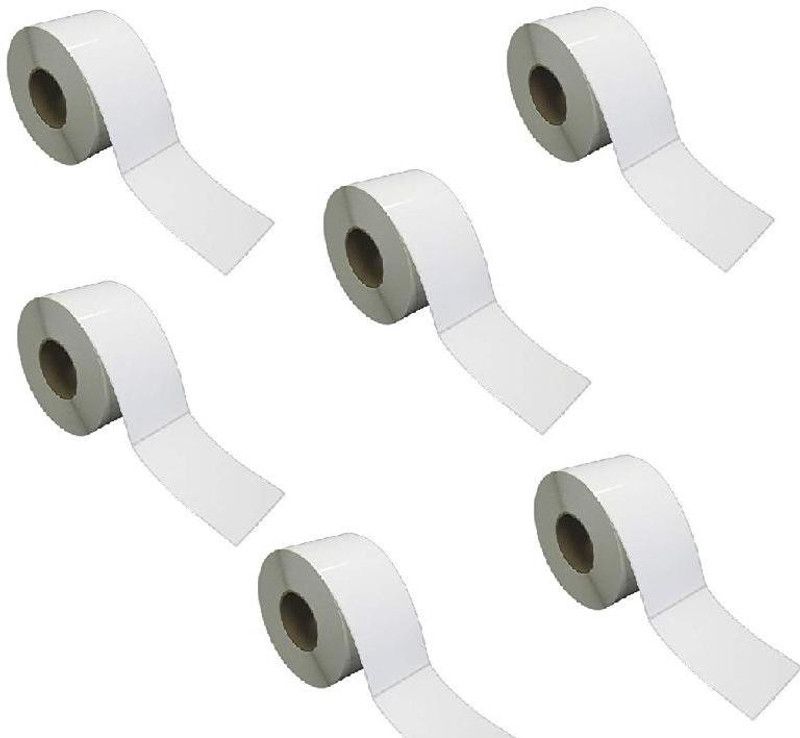 youtech 100X150 (4inchX6inch) Barcode Shipping Label Stickers 1''up Thermal Paper Label (White) 1ROLL 250 LABELS set of 6 Roll Labels In Roll, Permanent Self Adhesive Paper Label  (White)