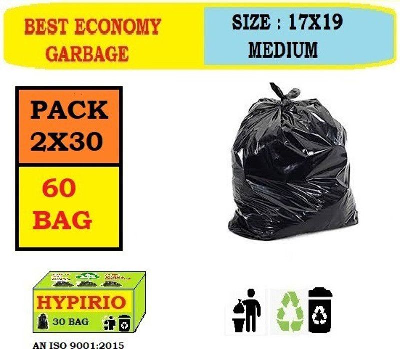 hypirio 17X19 (2X30) Small 5 L Garbage Bag  (60Bag )