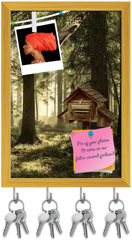 Artzfolio Island Of Peace In The Midst Of A Smooth Lake Pinboard Key Hook Golden12x17.6in Cork Bulletin Board  (Multicolor 12 x 17.6 inch (30 x 45 cms))