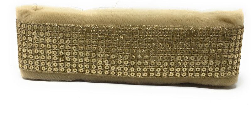 Inhika 9 Meters Lace Border Material, Embroidered, Net Fabric (6cm Wide, Gold) for saree dupatta lehenga blouse Lace Reel  (Pack of 1)
